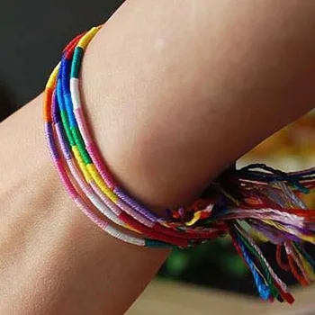 STOLTHED RAINBOW FLAG Infinity Armbånd, Håber Brystkræft, der Ønsker Træ Armbånd venner bomuld snor flettet MIX FARVE