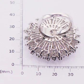 Stor Hvid Krystal Zircon 925 Sterling Sølv Kvinde Ring Størrelse 7 8 9 10 11 12 F584 Mode Engros Smykker Gratis Fragt