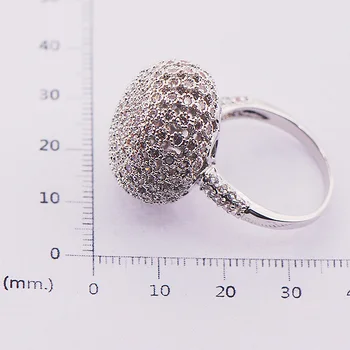 Stor Hvid Krystal Zircon 925 Sterling Sølv Kvinde Ring Størrelse 7 8 9 10 F583 Mode Engros Smykker Gratis Fragt