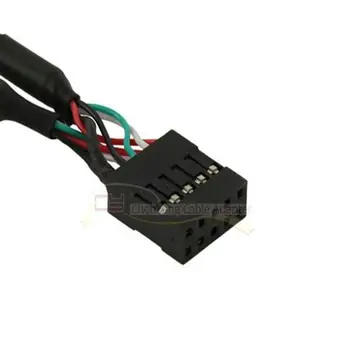 Stor-Q 5pcs 10 Pin Bundkort Kvindelige Header til Dual USB 2.0-Female Adapter Cable ledning 50cm