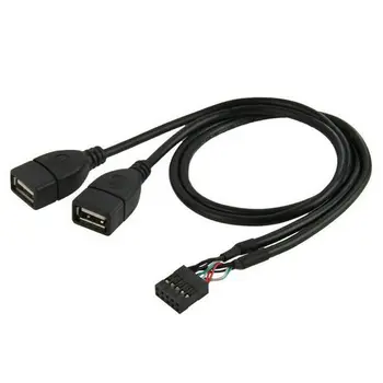 Stor-Q 5pcs 10 Pin Bundkort Kvindelige Header til Dual USB 2.0-Female Adapter Cable ledning 50cm