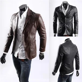 Stor Størrelse 2018 Nye Stil New mænds læder jakker slanke mænd mandlige overtøj læder tøj Pels Størrelse M-7XL
