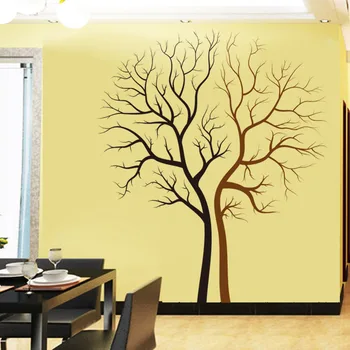 Stor størrelse classic black brown tree wall stickers hjem indretning stuen, kontoret, børneværelset dekoration vinyl vægoverføringsbilleder vægmaleri kunst