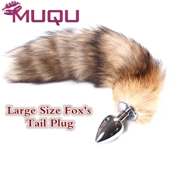 Stor Størrelse Lange Metal anal legetøj Fox tail Anal Plug erotisk legetøj Butt Plug sexlegetøj til kvinde og mænd sexet Buttplug adult sex toy