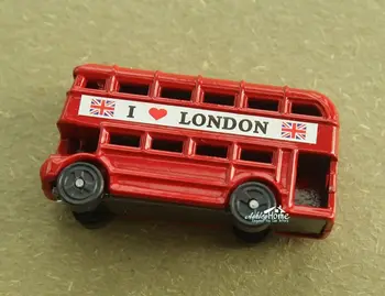 Storbritannien London Dobbeltdækker Bus Rejser Souvenir-Mini Metal Køleskab Magnet Håndværk