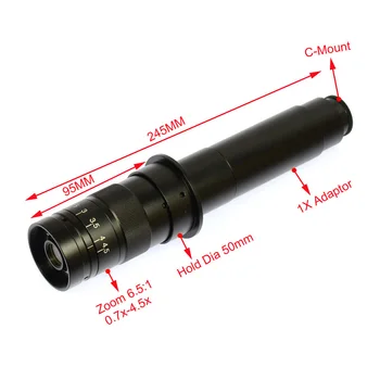 Store Tunge Metal Boom Stereo-Mikroskop-Kamera Tabel Stå Indehaveren 50mm Ring +300X Zoon C-mount-Linse