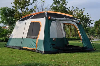 Stort Telt Familie Vandtæt Dobbelt Lag 8 10 12 Personers Hytte Telt, To Stuer Luksus Camping Telt Telte