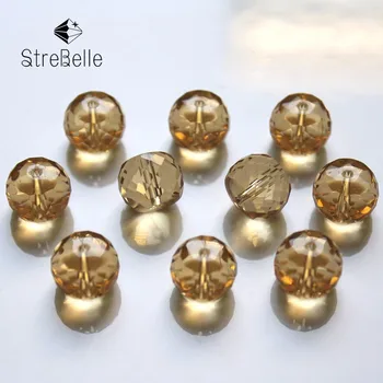 StreBelle Mode 12mm Glas Perler DIY Skære Facetteret Krystal Charme Spacer Stå Perler Engros Tromme Form Top Grade AAA