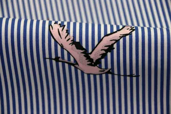 Stribe med fugle trykt stof, bomuld stof til kvinder, kjole eller t-shirt, børn stripe shirt i bomuld stof