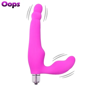 Stropløs Strapon Dildo Vibratorer G-Spot Massager Klitoris Stimulator Voksen Sex Legetøj til Kvinder, Par, Lesbiske Sex Shop