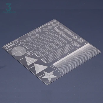 Stål Groove Type Digital Camouflage Fin Linje, Cirkel, Trekant Sekskant Masking Tape Skære Puder To Sider 15cm*15cm