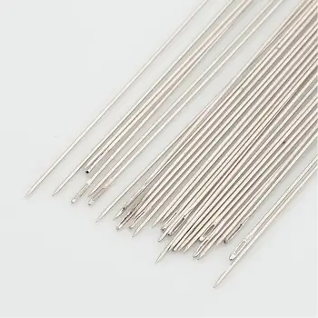 Stål Perlebesat Nåle til at sy læder pins Nikkel Farve omkring 0,45 mm, 120 mm lang, ca 34pcs-38pcs/taske