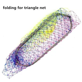Stærk line diameter 60cm landing net af hovedet Farvet nylon fiskeri net i rustfrit stål ring fiskeri netværk turck net dipneting