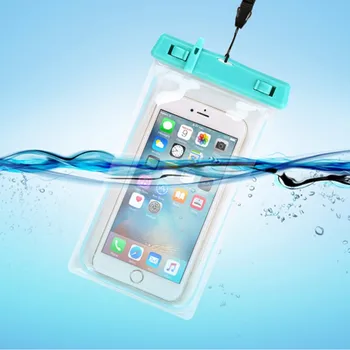 Stærk vandtæt Luminous Med Fløjte, Vandtæt Pose Mobiltelefon Taske / Svømning Rafting Vandsport Afgørende 5 Farver