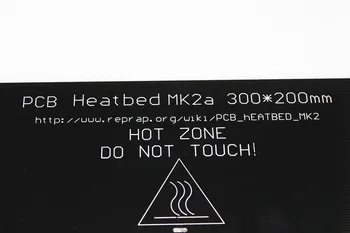 Større! MK2A 300*200*3.0 mm RepRap RAMPER 1.4 PCB PCB Heatbed + LED Modstanden + Kabel + Termistorerne for 3D-Printer MK2B