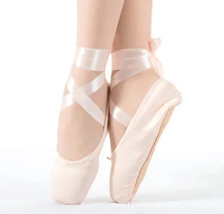 Størrelsen 28-43 LUCYLEYTE Barn og Voksen ballet pointe dans sko damer professionel ballet dans sko med bånd sko kvinde