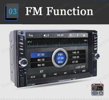 Støtte førerspejlets kamera DVR input 6.6 Tommer 2 din Bil Stereo FM-Radio, Bluetooth, 2-USB, AUX-I TF rat kontrol MP5