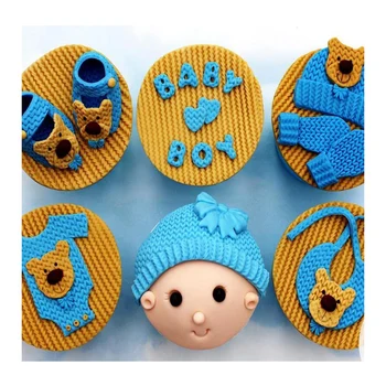 Sugarcraft strikke silikone kage form for baby fondant skimmel kage udsmykning værktøjer gum paste skimmel cupcake formen sæbe skimmel