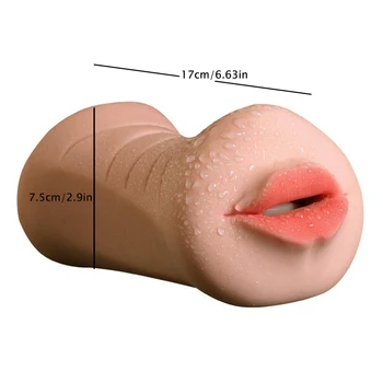 Suge Mænd Oralsex med Realistiske Vagina Masturbator Silikone Fisse Dobbelt Stimulere Vibrator Sex Legetøj til Mænd Varmelegeme Vibrationer