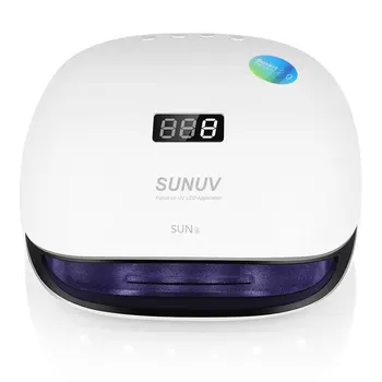 SUNUV SUN4 48W UV-LED-Lampe Søm Tørretumbler Lampe med LCD-Display Aftagelig Base Smart UV-Lysbehandling Nail Art Manicure Værktøj