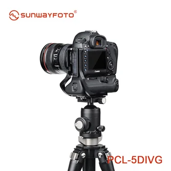 SUNWAYFOTO PCL-5DIVG Stativ Hoved Quick Release L Plade til 5D Mark IV med batteri greb L-beslag QR-Plade Kamera Tilbehør