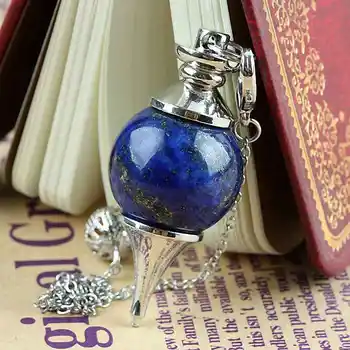 SUNYIK Lapis Lazuli Perle Sten Bold Healing Dowsing Reiki Chakra Charm Pendul Kæde