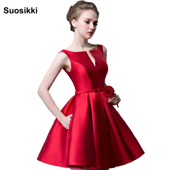 Suosikki 2016 Nye mode fuchsia vestido de noiva kort design Champange farve blonder op brude part cocktail kjole