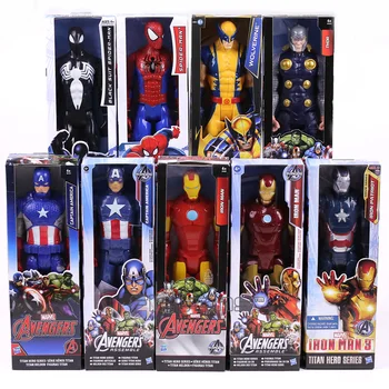 Super Heroes Avengers Captain America, Thor, Iron Man Spiderman Logan Iron Patriot PVC-Action Figur Kids Legetøj, Gift 12 tommer 30cm