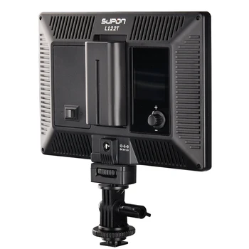 SUPON L122T LED-3300K-5600K Ultra tynd LCD-Bi-Color & Dæmpbar Studio Video Lygte Panel til Kamera, DV-Camcorder+NP-F550 Batteri