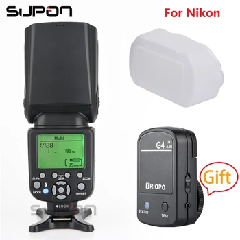 SUPON Triopo TR-982N III TTL Flash On-kamera Speedlite med LCD - +TX G4 2,4 G Til Nikon d3300/d90/d750/d800/d7000/d7200/d5100/d3200
