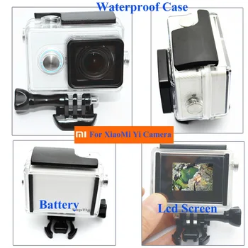 Suptig 3 In1 Kit Lcd-Skærm+Forlænge Batteriets+Vandtæt hus Tilfældet +Adapter Til Xaiomi Yi Action Kamera Tilbehør Sæt