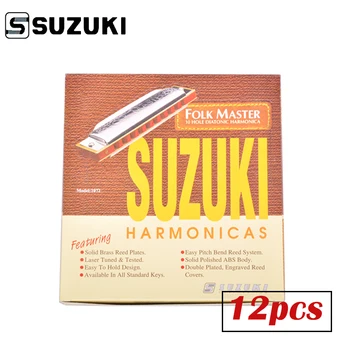 SUZUKI 1072-S Folkmaster Box Sæt Standard-10-Hullers Diatonisk Harmonika 12 Tone Blues Harmonica Suzuki Harpe Passer [12PCS]