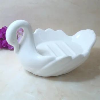 Swan keramiske sæbeskål holder soap box ren hvid badeværelse Kontinental Tilbud retter