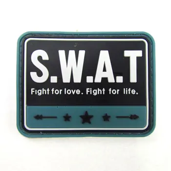 SWAT Taktiske Patch PVC-Gummi-3D Krog Og Løkke Emblem Militær Kamp Badge Hær Armbind 10stk