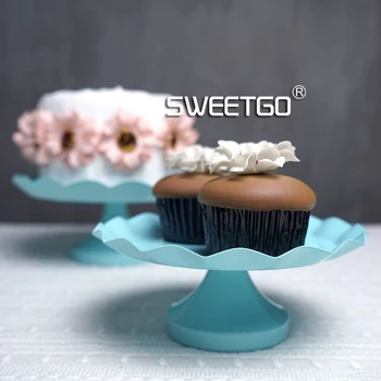 SWEETGO Tiffany blue Snack bakke kage stå cupcake plade værktøjer vandtæt maling candy bar dekoration til bryllup part bageforme