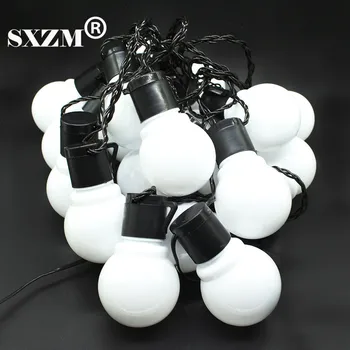 SXZM 10M 38leds led string lys 5CM super stor bold AC110V 220V Udendørs til julefrokost festival Dekoration hvid/Varm hvid