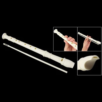 SYDS Plast musikinstrument 6 Huller Fløjte Flageolet Hvid