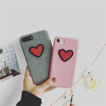 Syning Kærlighed Hjerte Korean Style cover til iPhone 7 7plus 6 6plus 6s 6splus 8 8plus Klud bagcoveret Beskyttende etui til iphone x