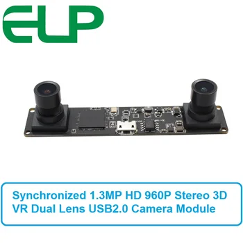 Synkronisering 1,3 Megapixel 960P HD CMOS-OV9750 MJPEG 60fps Stereo Kamera Modul 3D-USB2.0 Webcam Video Kamera Om Bord