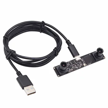 Synkronisering 3D USB 2.0 MJPEG 60fps 1,3 MP UVC-mini webcam Dobbelt linse Stereo usb-kamera modul yrelsen for Android, Windows, Linux