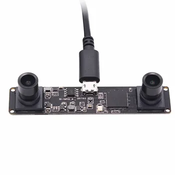 Synkronisering 3D USB 2.0 MJPEG 60fps 1,3 MP UVC-mini webcam Dobbelt linse Stereo usb-kamera modul yrelsen for Android, Windows, Linux
