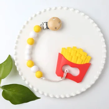 Sød sjov baby kartoffel chips silikone bidering pacifier klip fødevaregodkendt BPA-fri