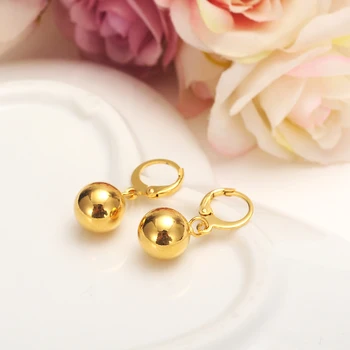 Søde bolden kvinder Øreringe 24K Guld farve drop Earings For Kvinder, Piger afrikanske Smykker Wedding Party Cool Fashion perler øreringe
