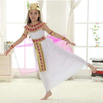 Søde Dronning Kjole i Cosplay Carnival Part Smukke Børn Kostume Børn Cosplay Halloween Fest Egypten Prinsesse Kjole