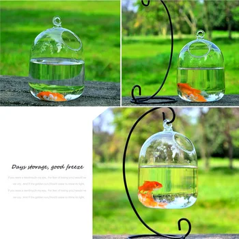 Søde Gennemsigtigt Glas Hængende Vase, Akvarium Kreative Hjem Indretning Af Forbrugsstoffer