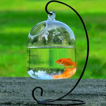 Søde Gennemsigtigt Glas Hængende Vase, Akvarium Kreative Hjem Indretning Af Forbrugsstoffer