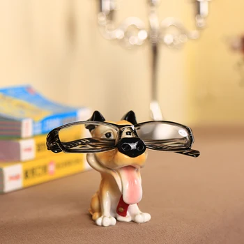 Søde Hund Dyr Briller Stå Harpiks Håndværk Dejlige Briller Solbriller Stand Holder Rack Dyr Home Decor Bedste Gave