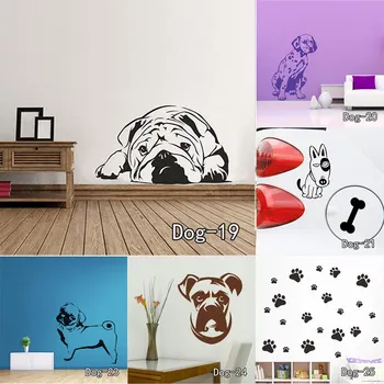 Søde Hunde Pet Wall Sticker Toilet Klistermærker Hunde Siberian Husky Malamute Silhuet Skifte wallsticker til børneværelset Home Decor