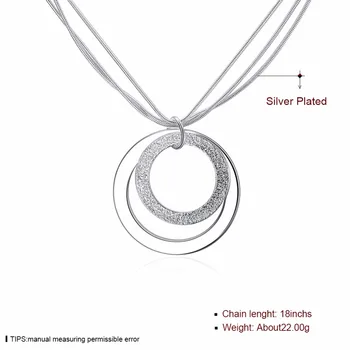 Søde Jule gave 925 solid silver plated elegante mode for kvinder classic dejlige Dobbelt O-halskæde, ØRERINGE smykker Sæt