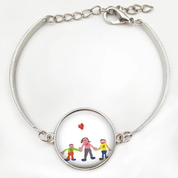 Søde Kid ' s Kunst Halskæde, Personlig Gave, Halskæde, Børn Tegning Smykker glas kuppel kunst vedhæng